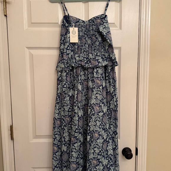 Tuckernuck HYACINTH HOUSE Blue Leafy Floral Maeve Midi Dress - Picture 5 of 9
